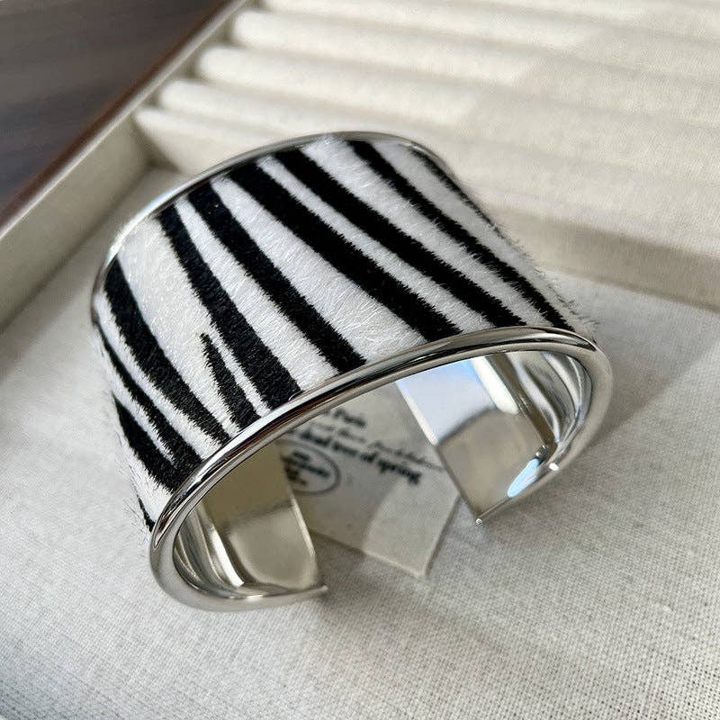 Zebra & Leopard Print Cuffed Bracelets