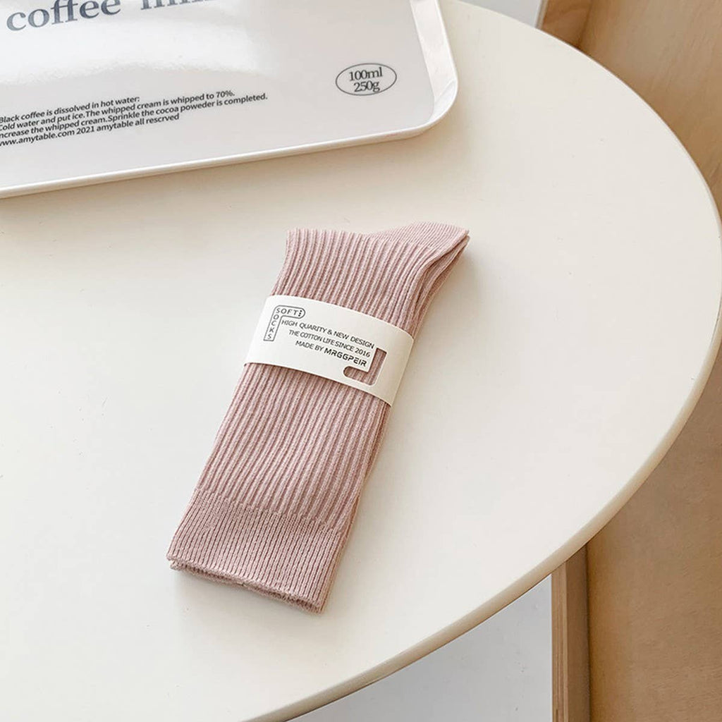 Macaron Cotton Crew Socks