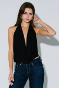 Plunging Back Tie Top