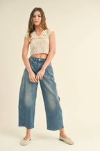 Loose Fit Cropped Denim