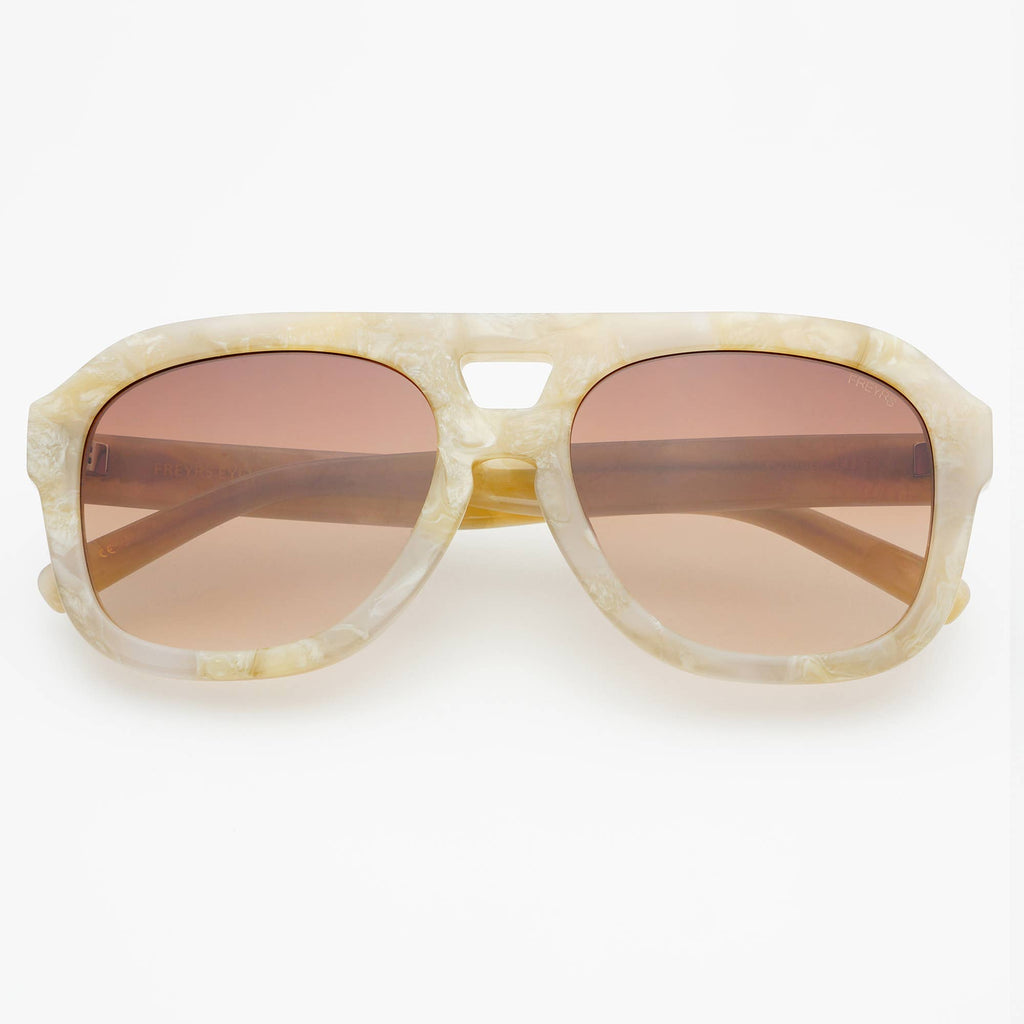 Voyager Oversized Acetate Aviator Sunglasses - Gray Pearl