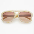 Voyager Oversized Acetate Aviator Sunglasses - Gray Pearl