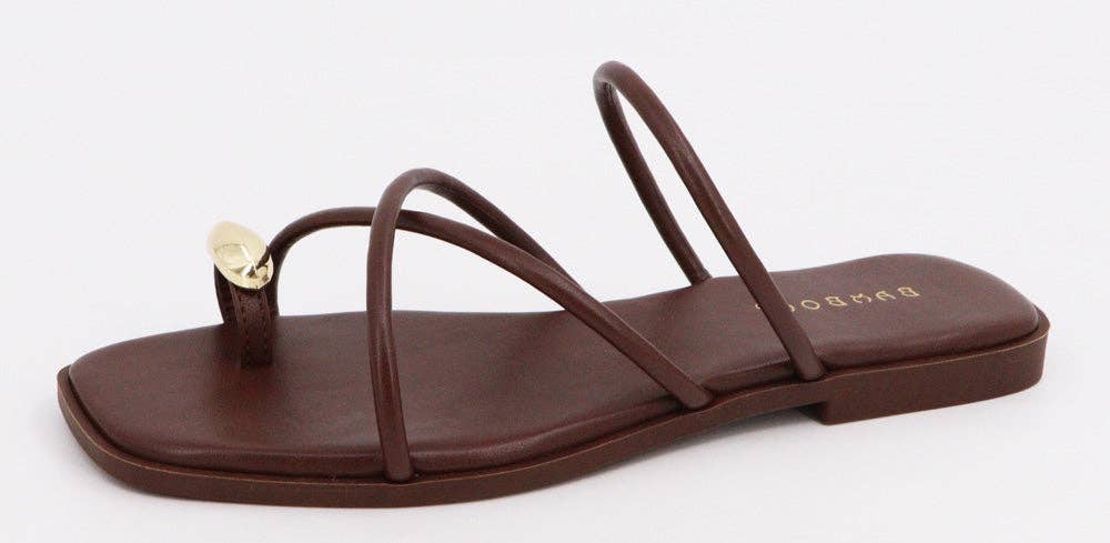 Crisscross Ring Toe Flat Sandals