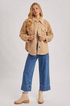 Latte Boucle` Button Jacket