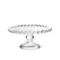 Petite Glass Cake Stand - 7" Scalloped Pedestal Display