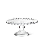Petite Glass Cake Stand - 7" Scalloped Pedestal Display