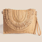 Woven Envelope Clutch Bag - Textured Paper Weave