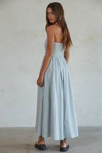 Smocked Bodice Strapless Dress