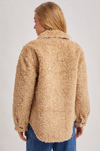 Latte Boucle` Button Jacket