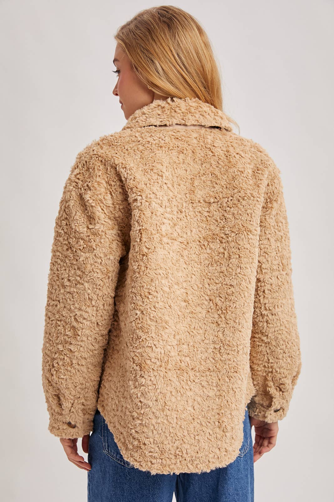 Latte Boucle` Button Jacket
