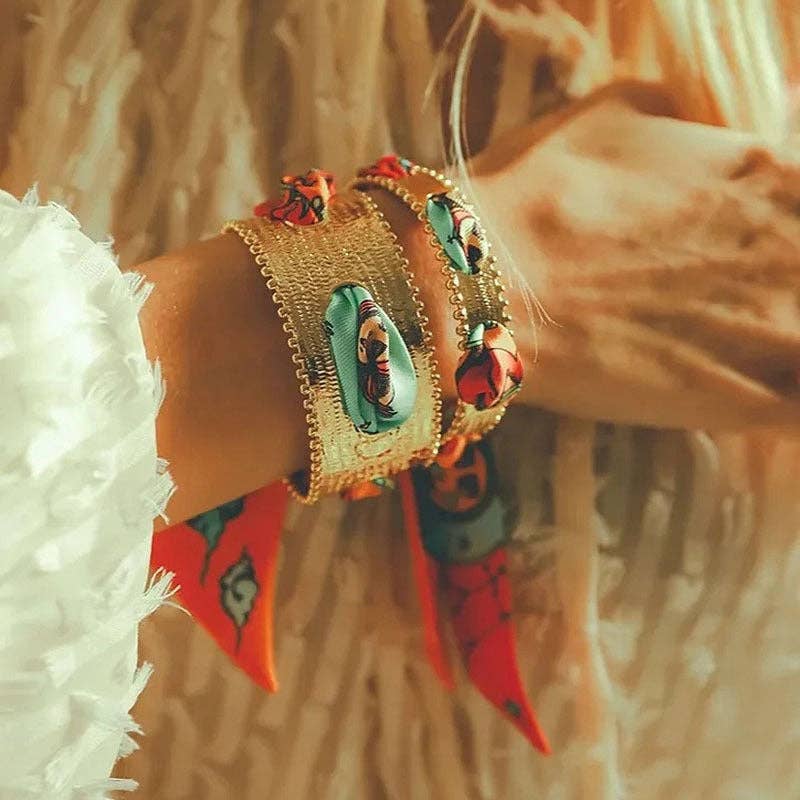 Vintage Matte Gold Bangle Bracelet