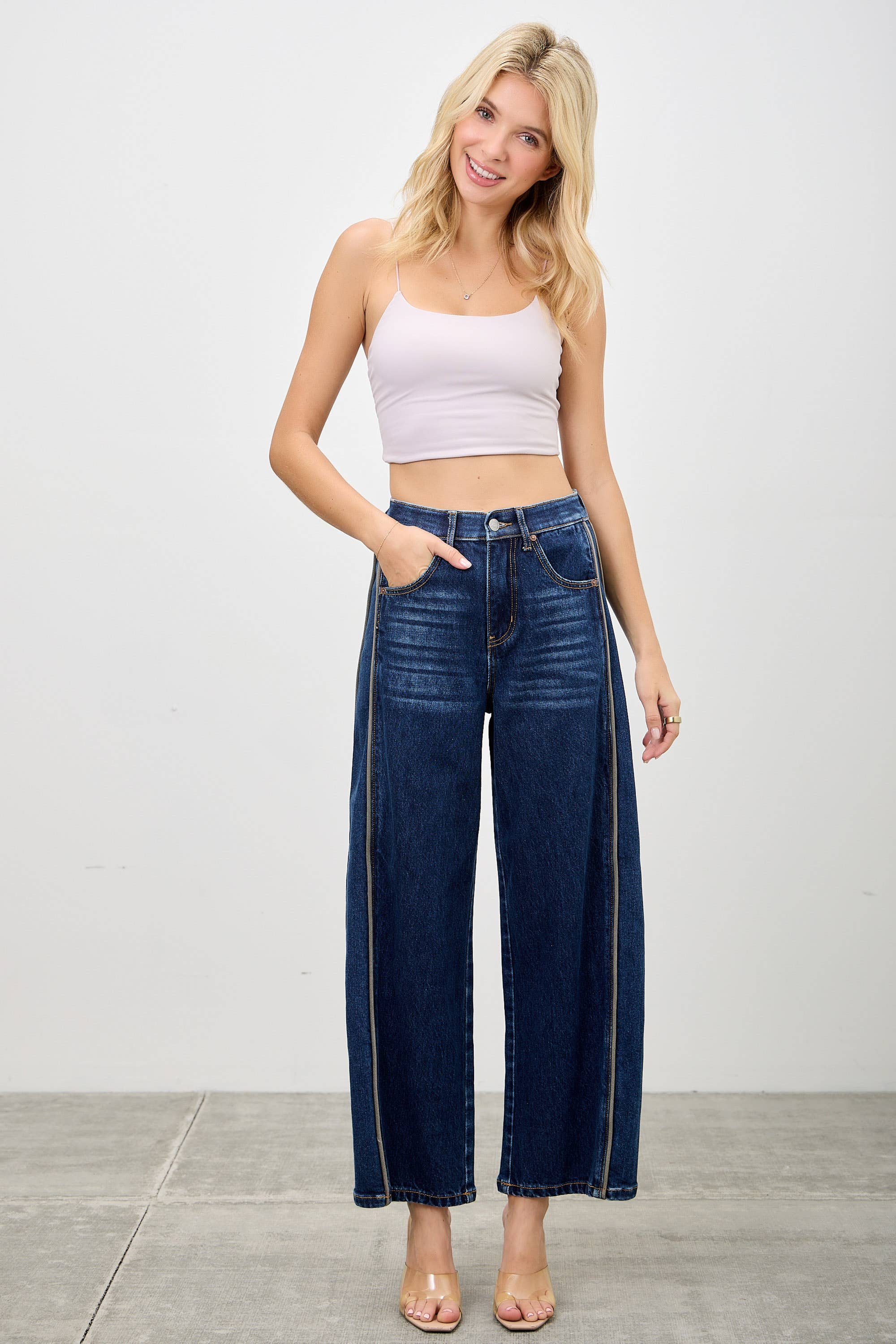 High Rise Barrel Jeans