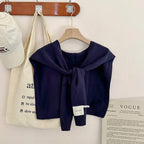 Luxe Solid Knitted Knotted Shawl Wrap