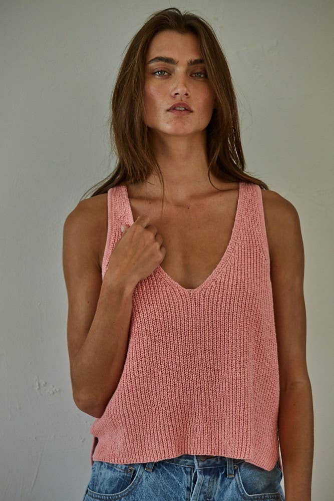 V-Neck Knit Tank Top