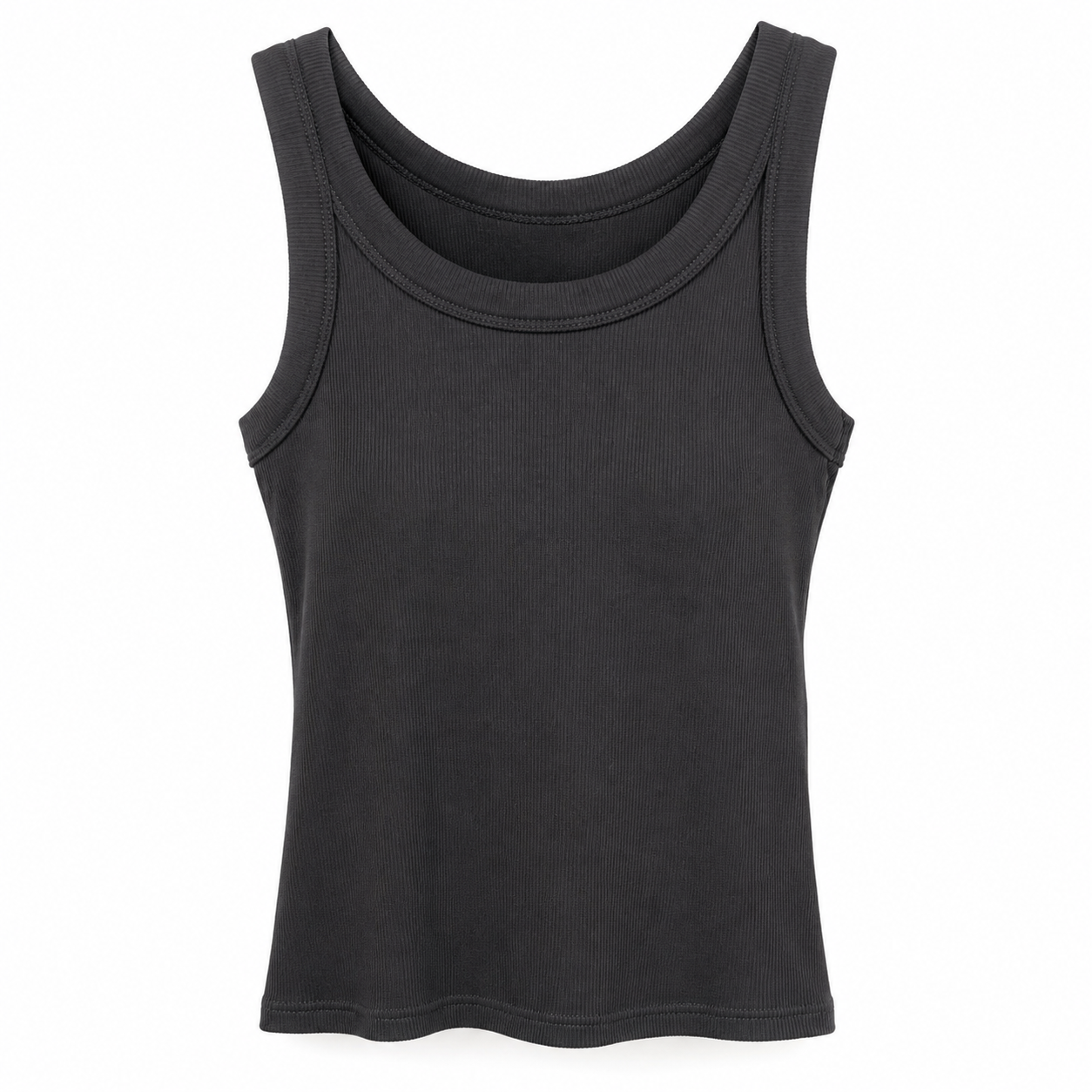 Charcoal Ribbed Tank