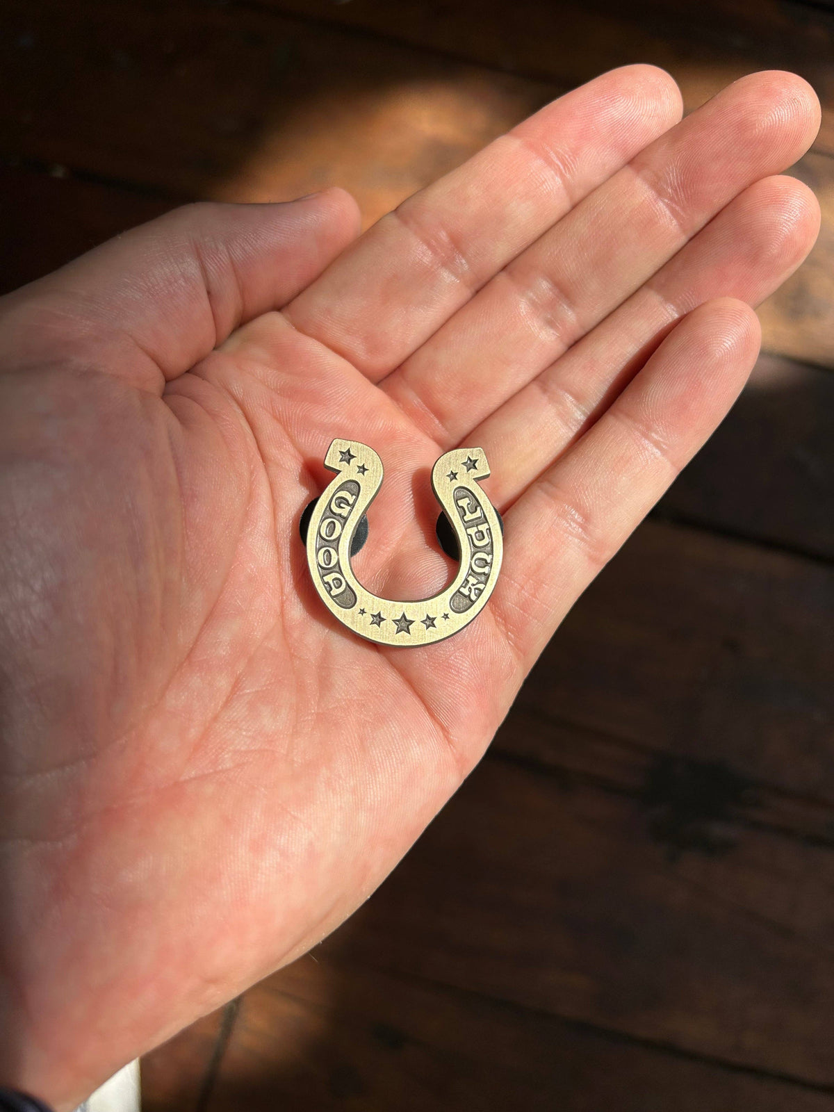 Good Luck Antique Gold Enamel Pin