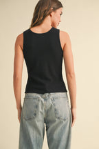 Twist Front Ribbed Tank