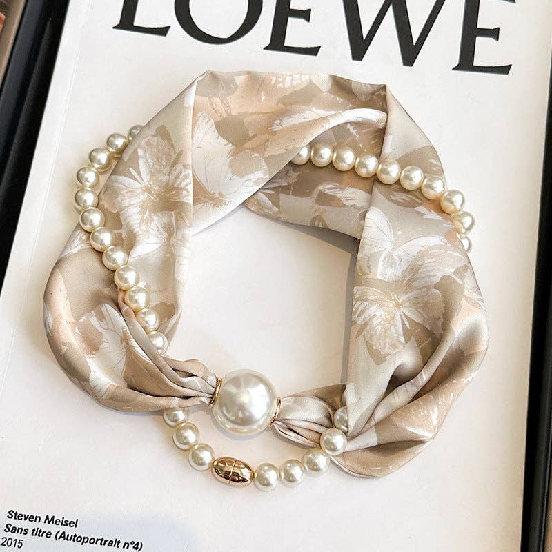Magnetic Pearl Necklace Scarf