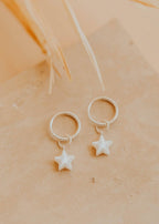 Star Mother of Pearl Charms  | 14kt Gold Fill + Silver