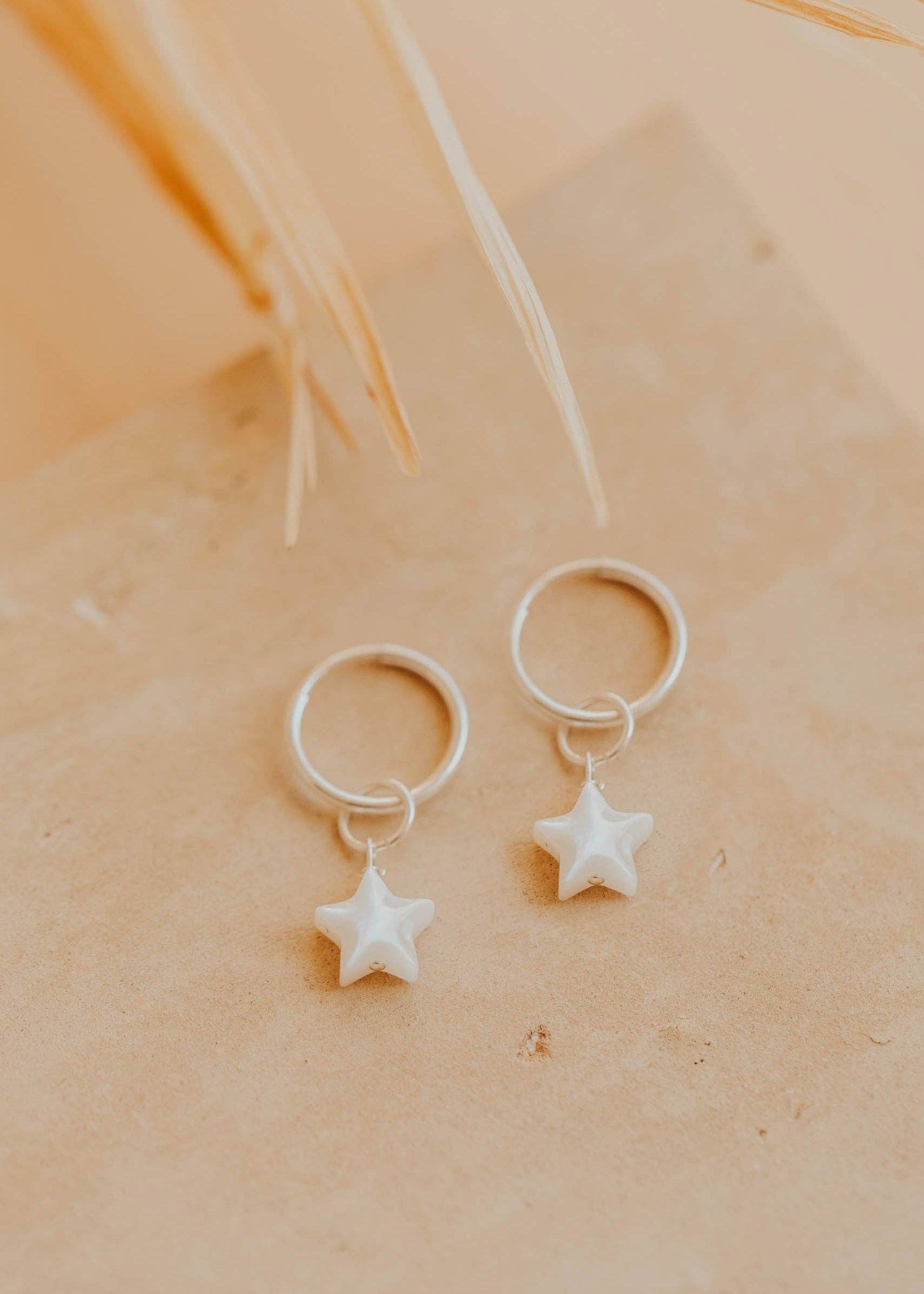 Star Mother of Pearl Charms  | 14kt Gold Fill + Silver