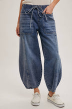 DRAWSTRINGS BARREL JEANS