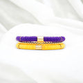 Gold Purple Game Day Stack Bracelet, School Spirit Jewelry