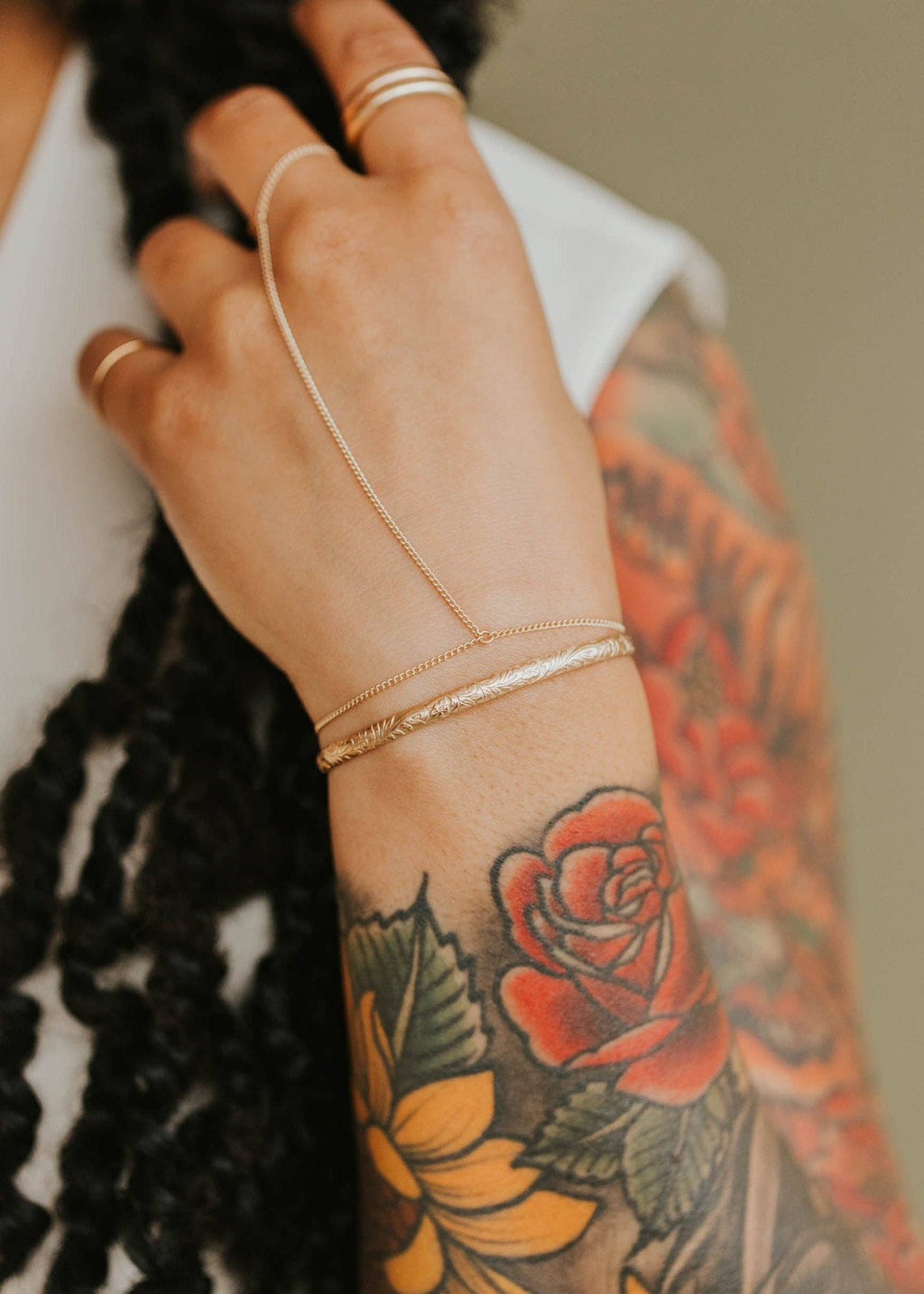 Flora Cuff | 14kt Gold Fill + Sterling Silver