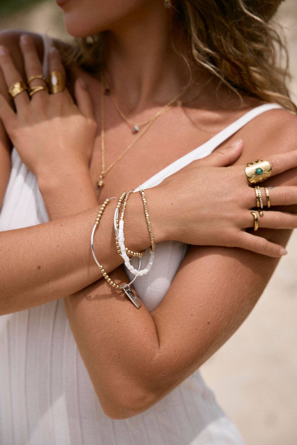 Beaded Triple Wrap Bracelet