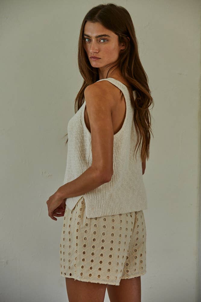 V-Neck Knit Tank Top
