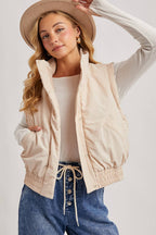 Bomber Style Puffer Vest