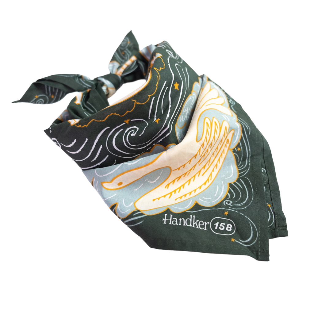 Luna Cotton Bandana – Teal & Orange