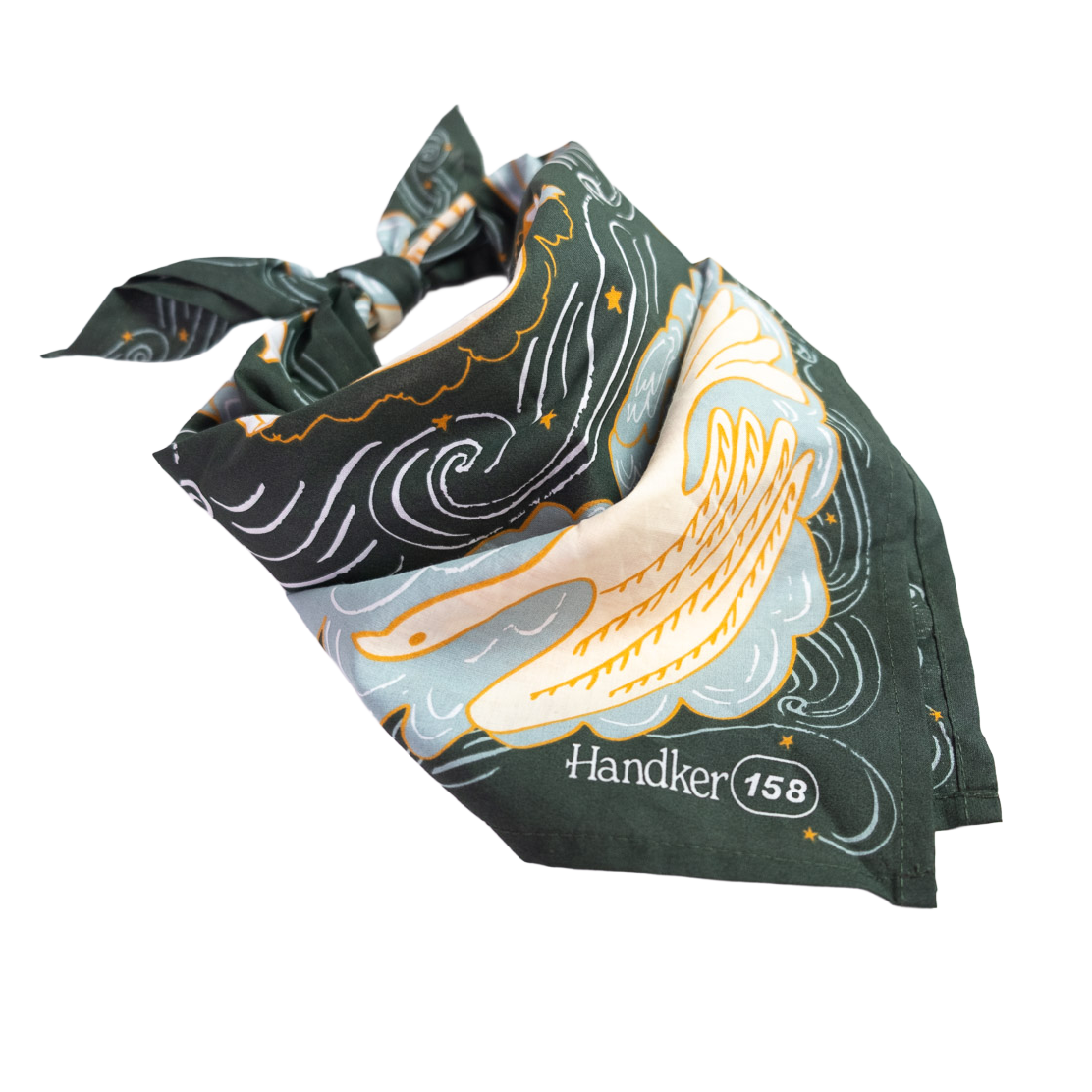 Luna Cotton Bandana – Teal & Orange