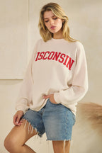 T-42123-CLOUDY KNIT WISCONSIN GRAPHIC SWEATSHIRT