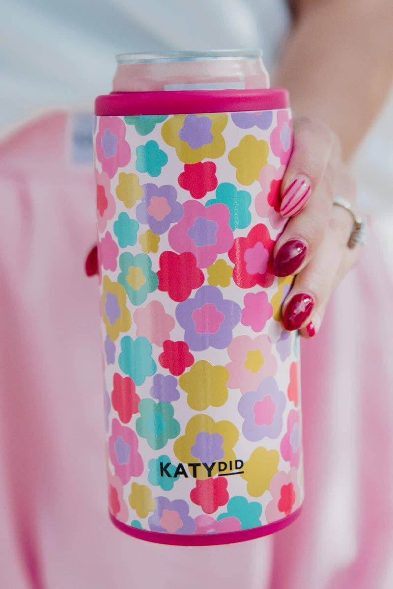 Groovy Flowers Can Cooler