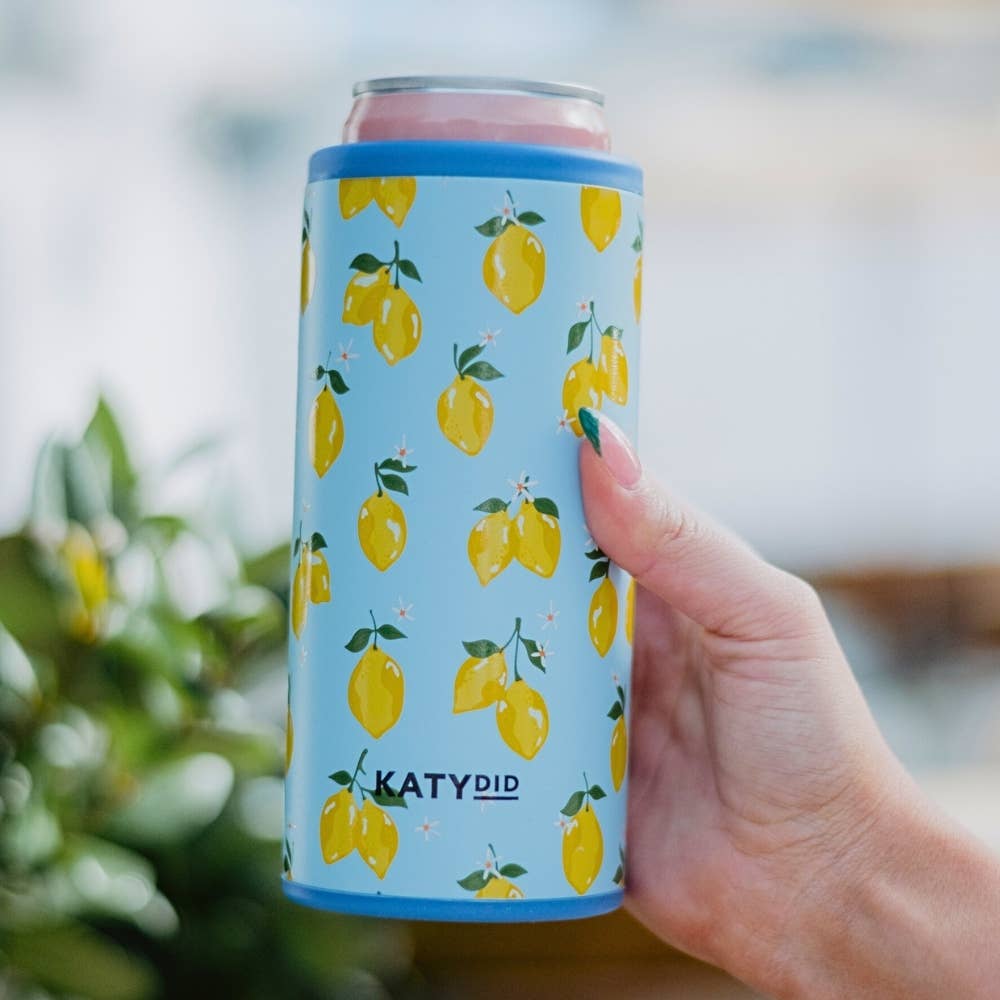 Zesty Lemons Koozie Slim Can Cooler