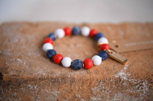4th of July Seed Bead Triple Wrap Stretch Bracelets