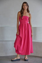 Smocked Bodice Strapless Dress