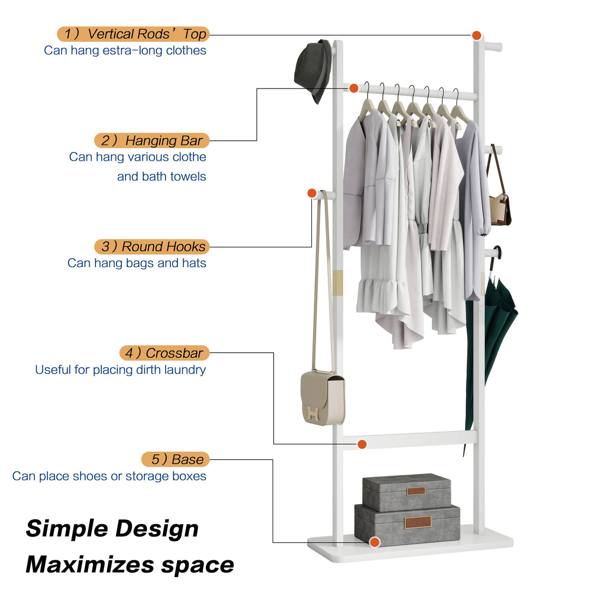 Coat Racks solid wood hanger 23.6* 11*71 in easy to assemble