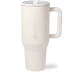 HydroJug Traveler 40 oz Tumbler – Leak Proof Insulated Cup with Handle (Cream)