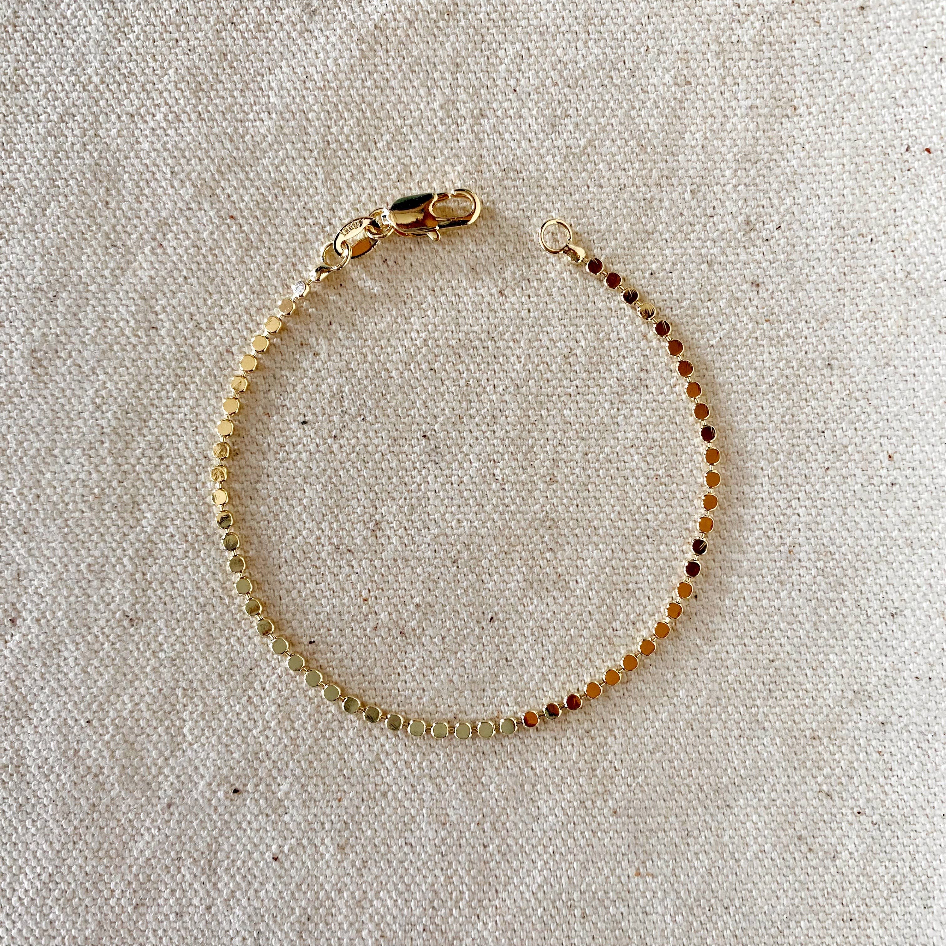 18k Gold Filled -Beaded Ball Bracelet