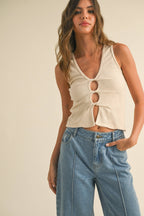 Twist Front Ribbed Tank