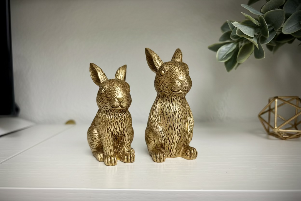 Gold Bunny Decor - Set of 2