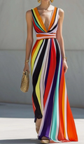 Sunset Stripe Maxi Dress