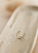 Double Up Ear Cuff | 14kt Gold Fill + Sterling Silver