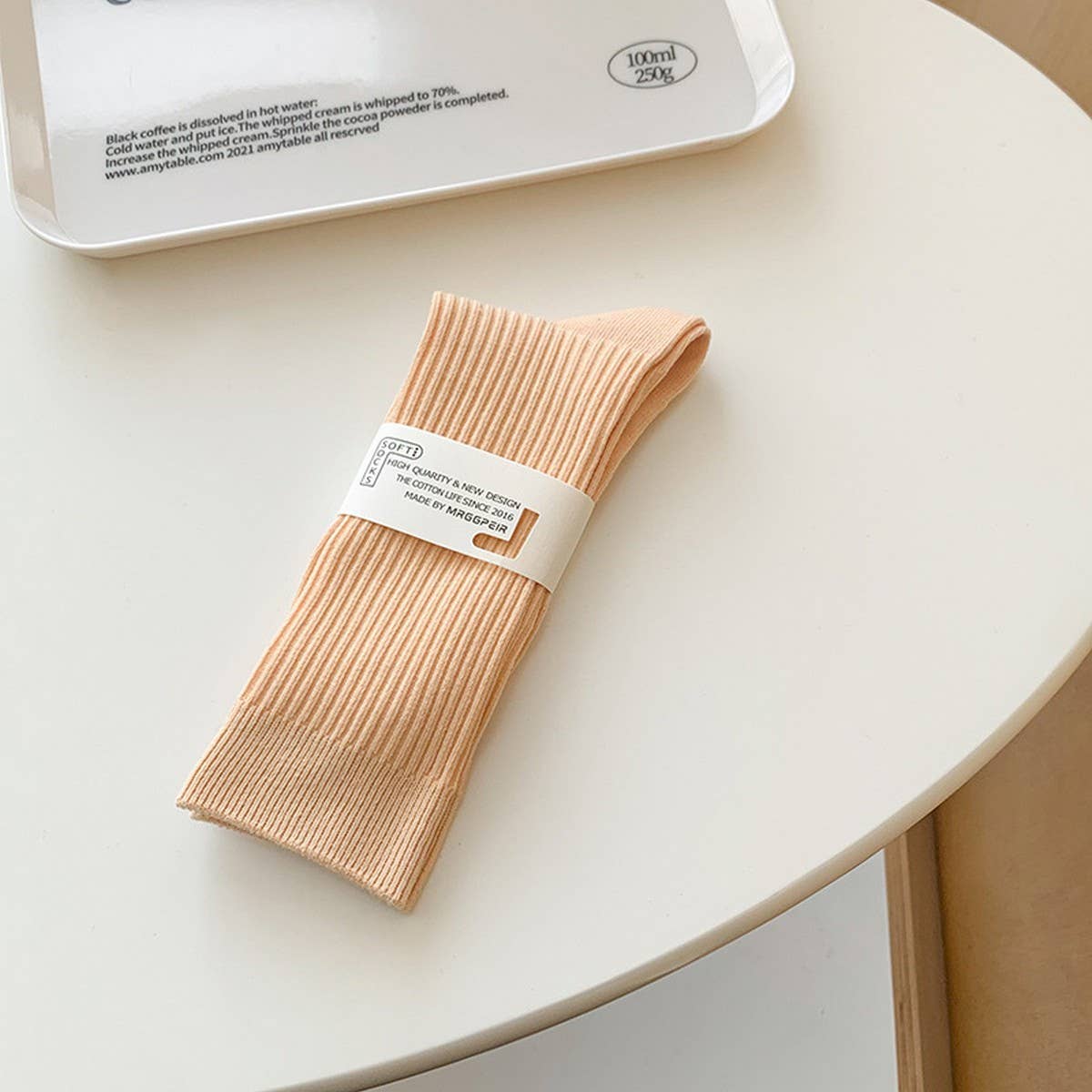 Macaron Cotton Crew Socks