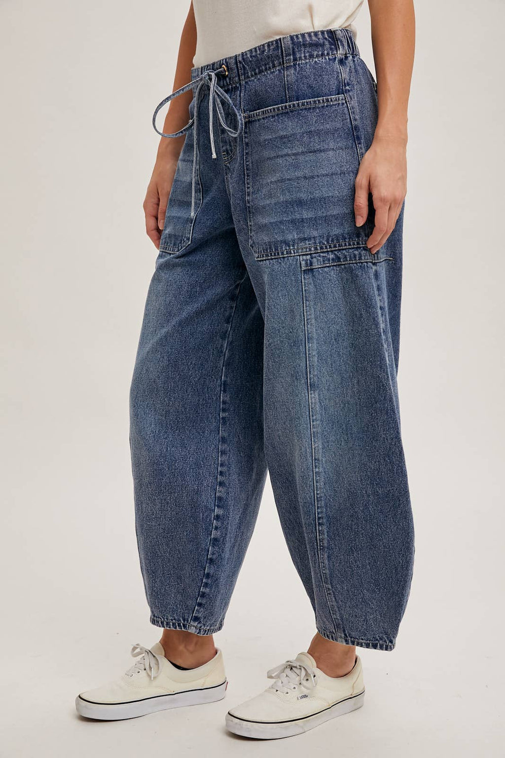 DRAWSTRINGS BARREL JEANS