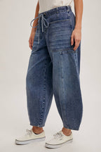 DRAWSTRINGS BARREL JEANS