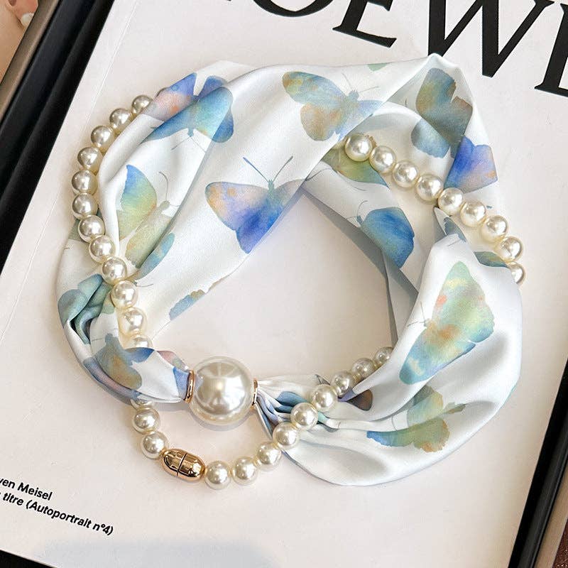 Magnetic Pearl Necklace Scarf