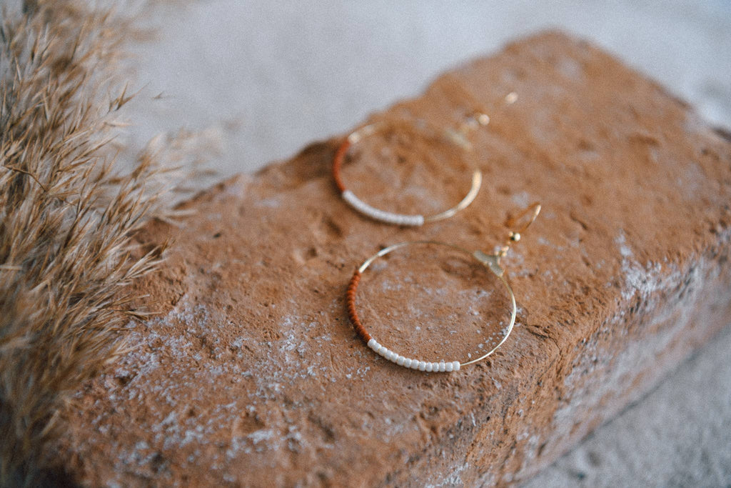 Seed Bead Hoop Earrings