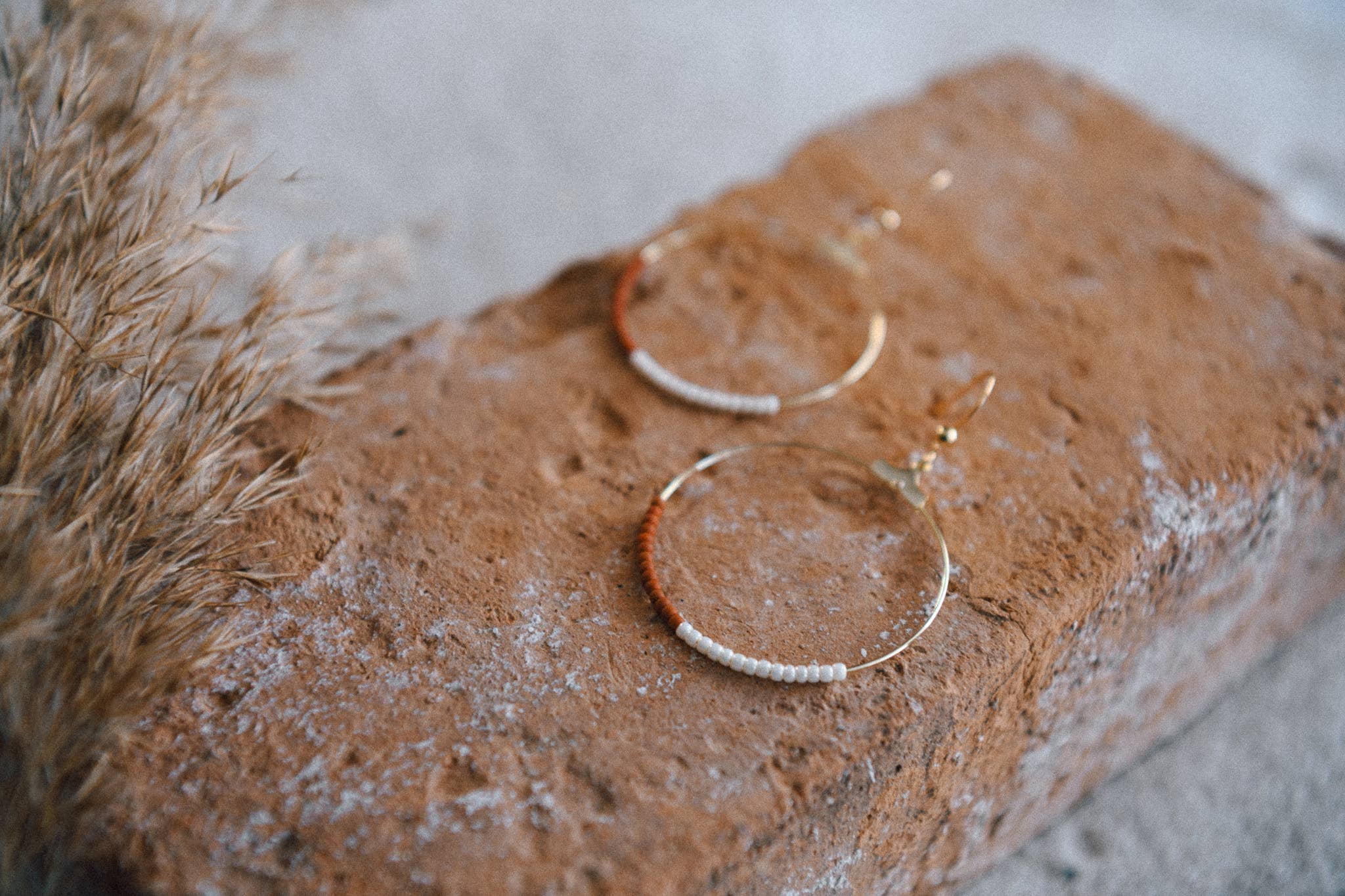 Seed Bead Hoop Earrings